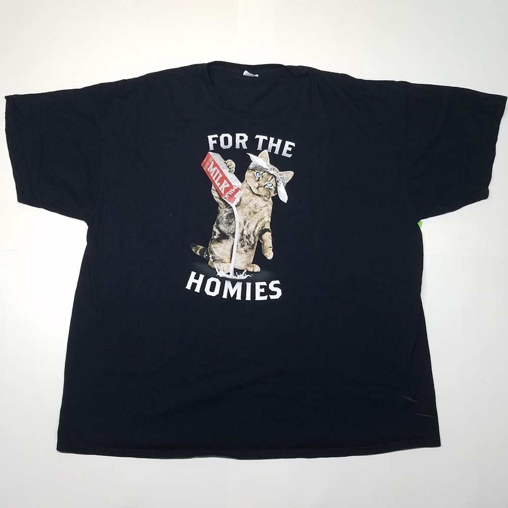 Funny Gangsta Kitty T-Shirt 2XL "For The Homies"
